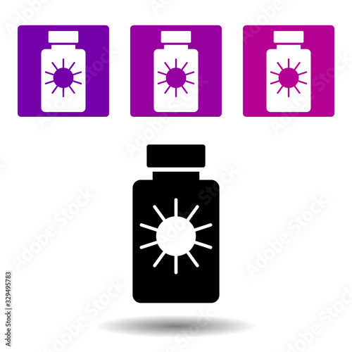 sunblock icon . Simple glyphvector of Travel purple set for UI and UX, website or mobile application