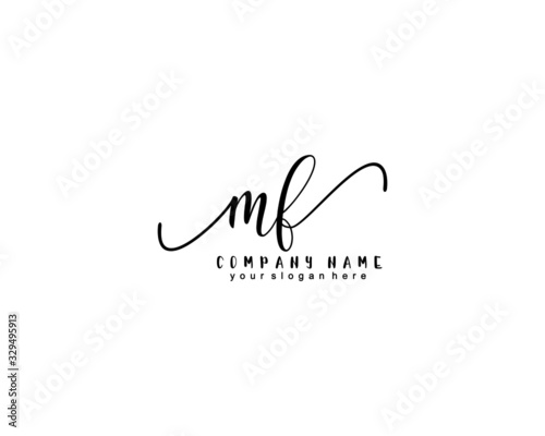 Letter MF handwrititing logo with a beautiful template