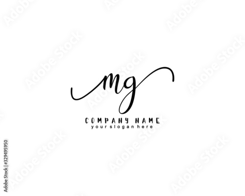 Letter MG handwrititing logo with a beautiful template