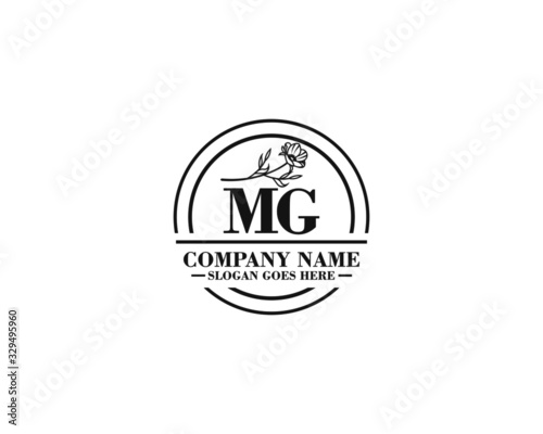 Letter MG handwrititing logo with a beautiful template