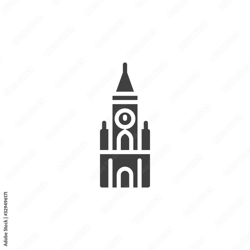 Kremlin Palace vector icon. filled flat sign for mobile concept and web design. Kremlin tower glyph icon. Symbol, logo illustration. Vector graphics