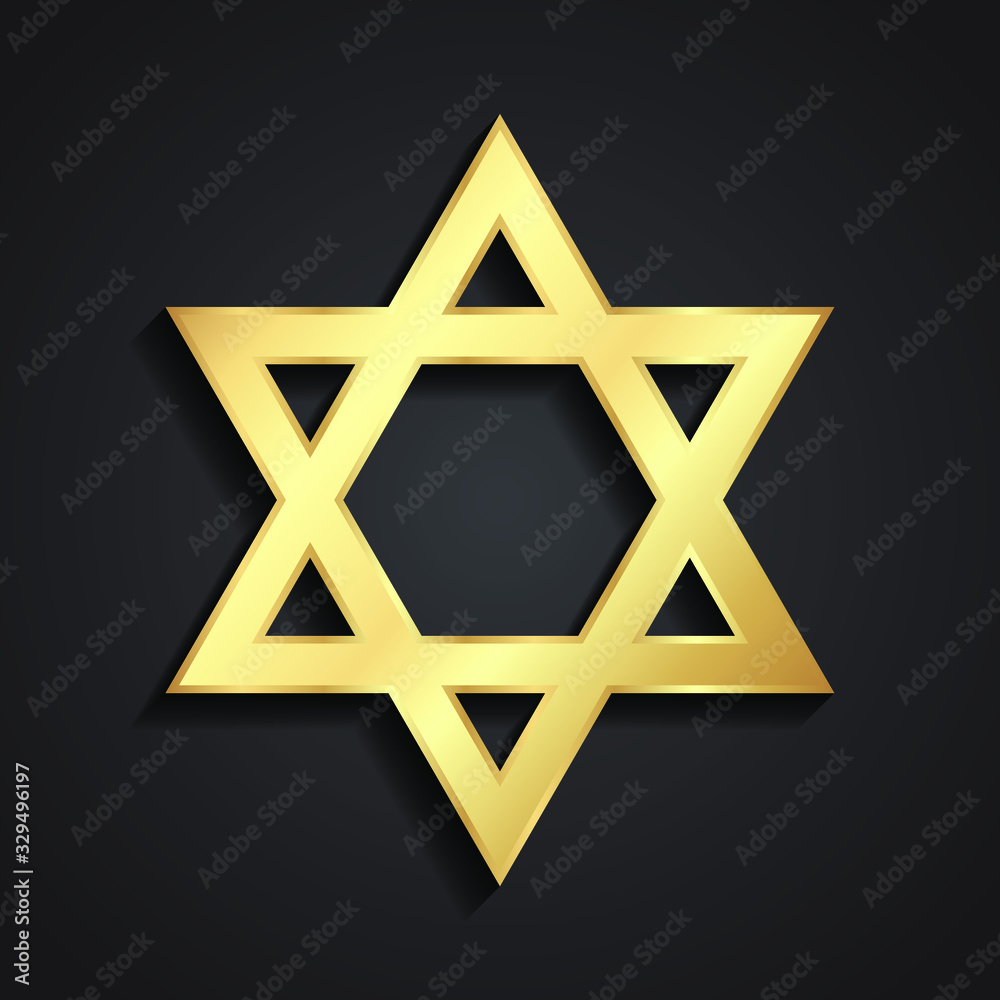 3d golden star od David traditional religion symbo 3d golden star od David traditional religion symbo