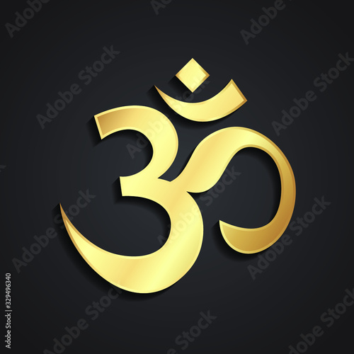 om 3d golden religious symbol