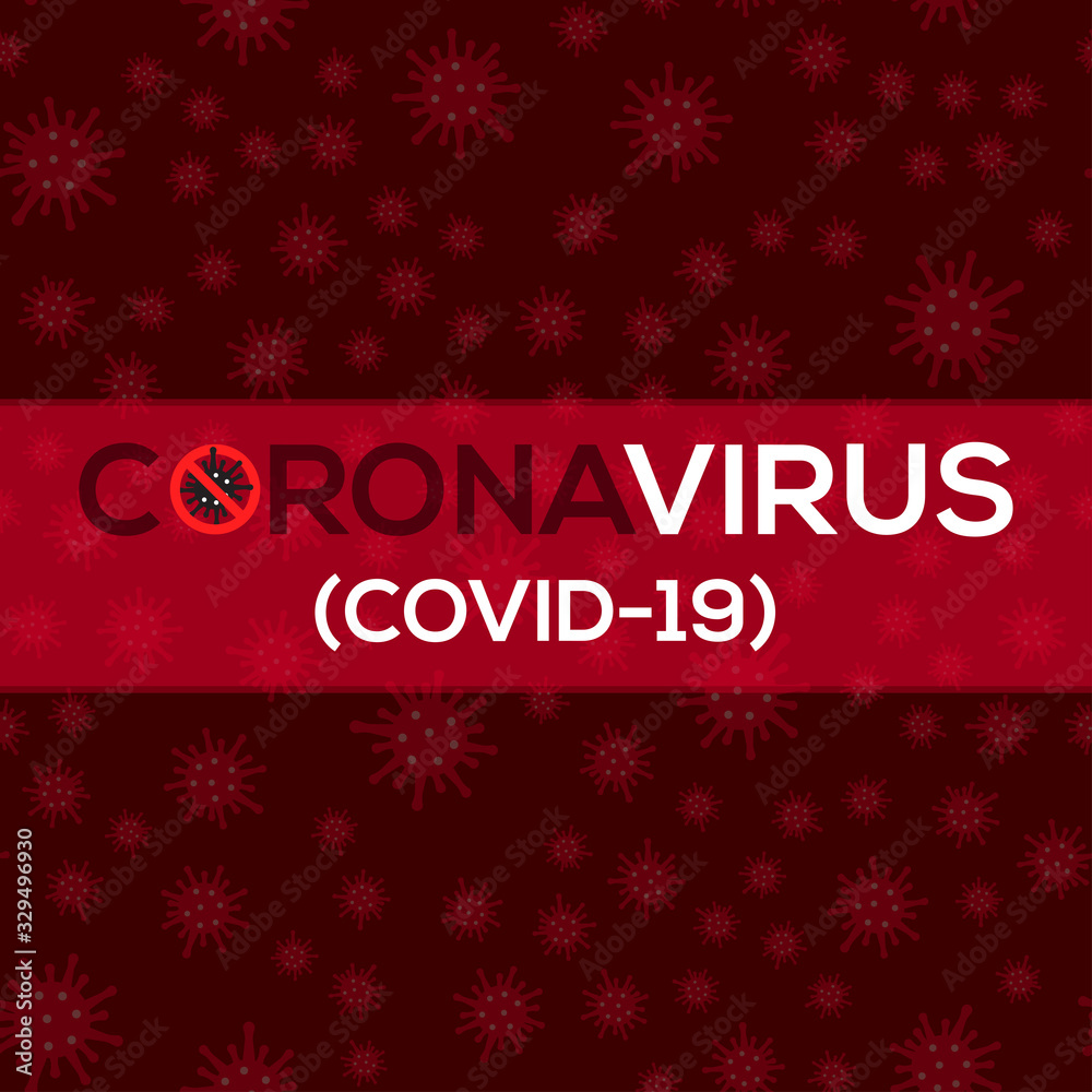 CoronaVirus background with viruses on red. Vector.