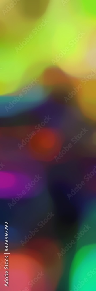 soft unfocused vertical format background graphic with yellow green, very dark violet and sienna colors space for text or image