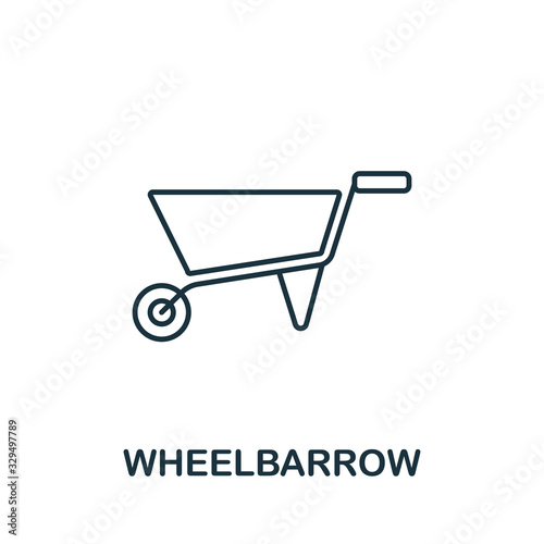 Wheelbarrow icon from garden collection. Simple line Wheelbarrow icon for templates, web design and infographics