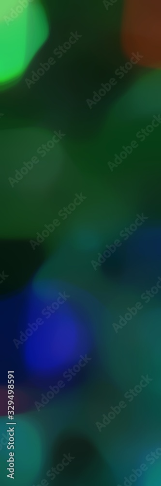 Fototapeta premium smooth vertical format background bokeh graphic with very dark blue, midnight blue and medium sea green colors and space for text or image