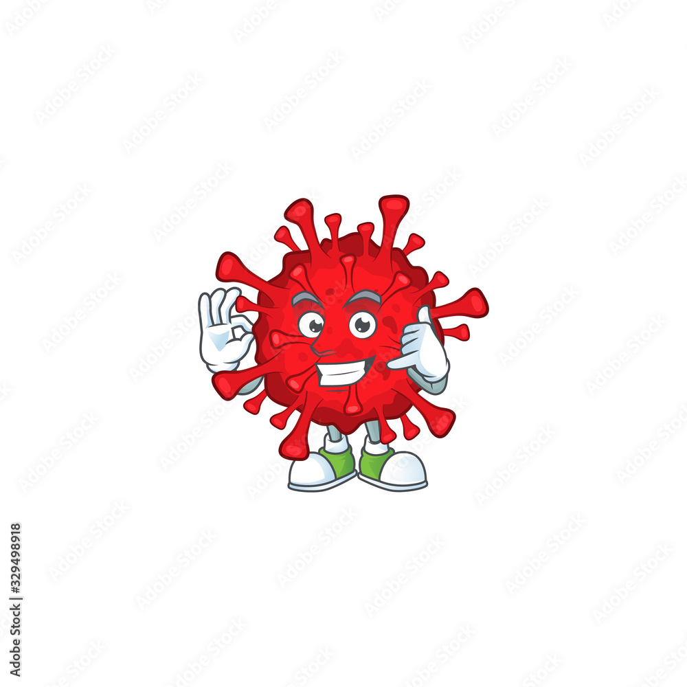 Call me funny gesture dangerous coronaviruses mascot cartoon design