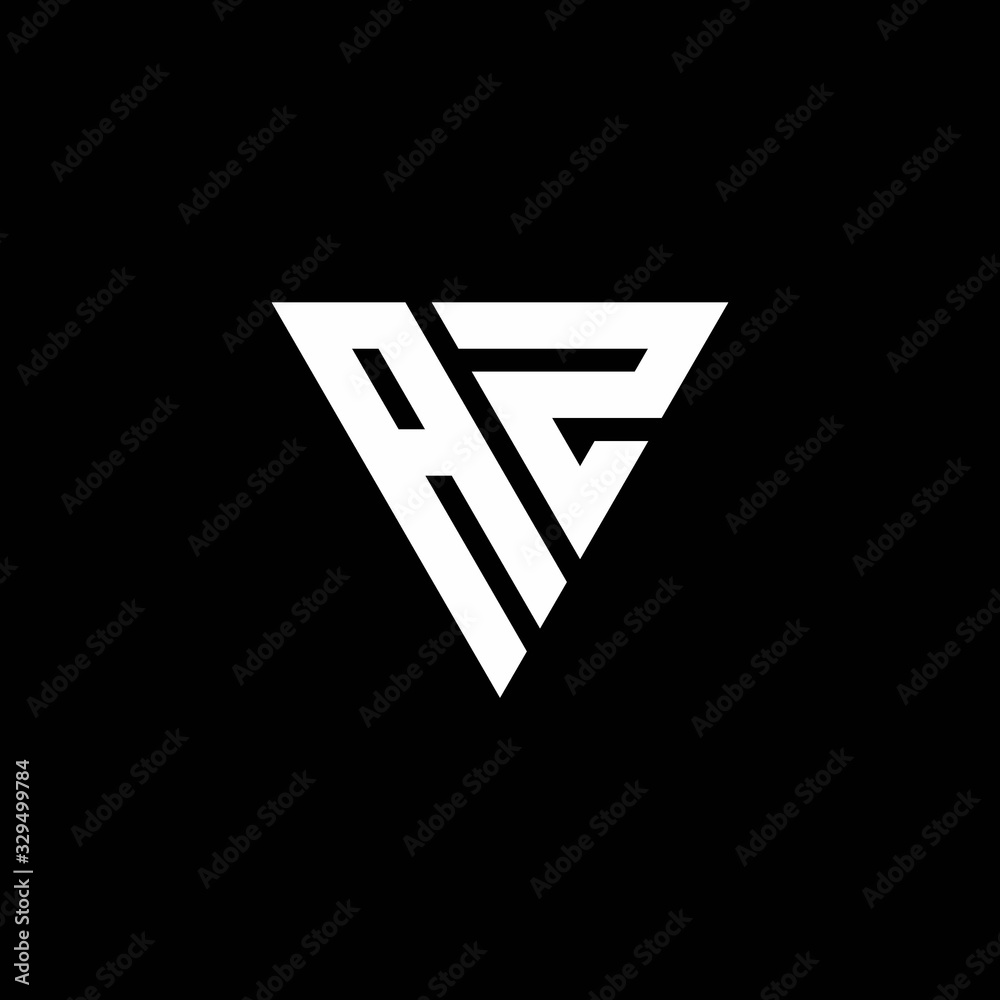 AZ Logo letter monogram with triangle shape design template AZ Logo letter monogram with triangle shape design template