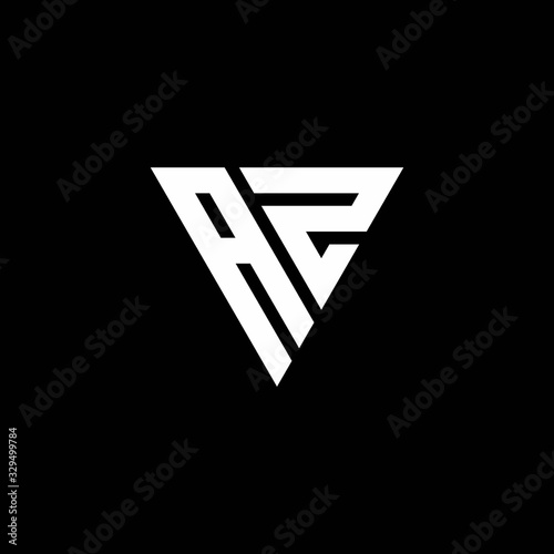 Free Download AZ Logo letter monogram with triangle shape design template - GFXLoad
