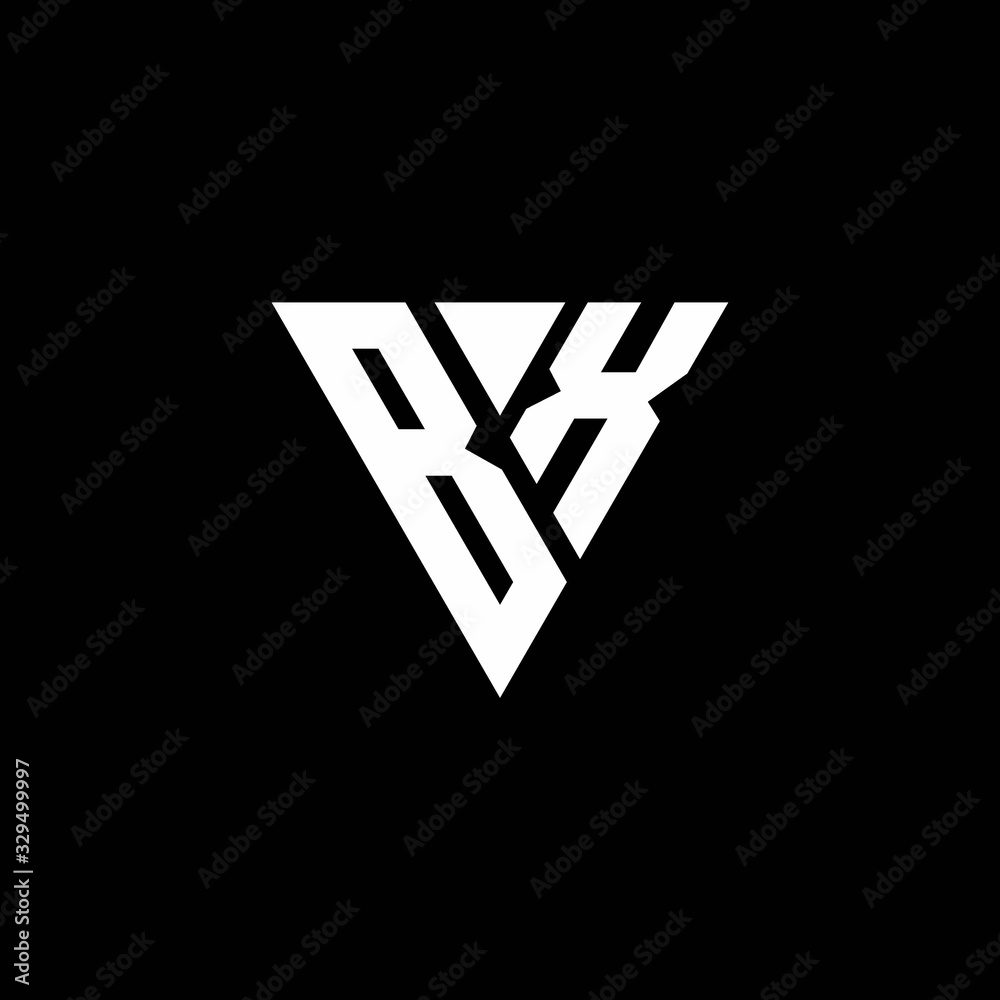 BX Logo letter monogram with triangle shape design template BX Logo letter monogram with triangle shape design template