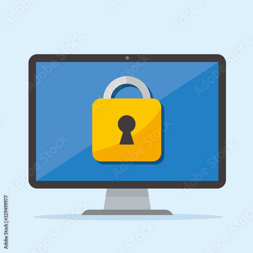 secure flat icon illustration vector 
