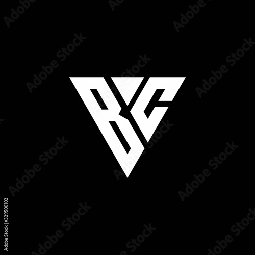 BC Logo letter monogram with triangle shape design template