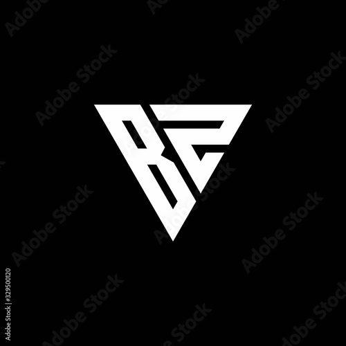Free Download BZ Logo letter monogram with triangle shape design template - GFXLoad