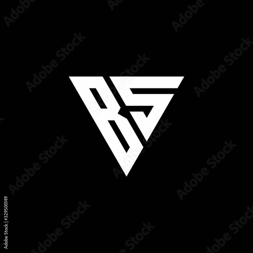 Free Download BS Logo letter monogram with triangle shape design template - GFXLoad