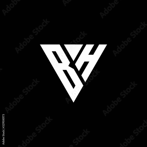 BH Logo letter monogram with triangle shape design template