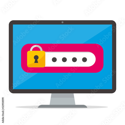 secure flat icon illustration vector 