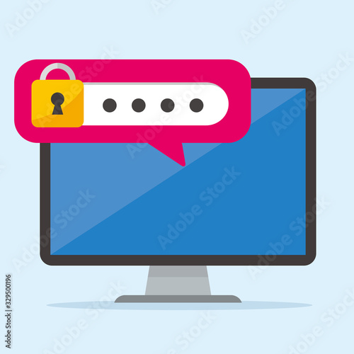 secure flat icon illustration vector 