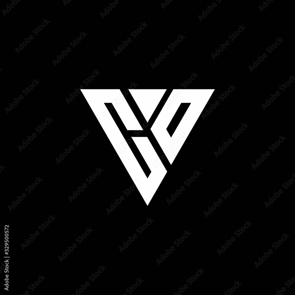 CO Logo letter monogram with triangle shape design template