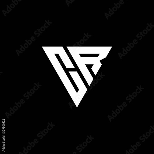 CR Logo letter monogram with triangle shape design template