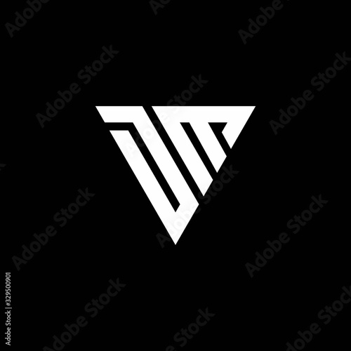DM Logo letter monogram with triangle shape design template