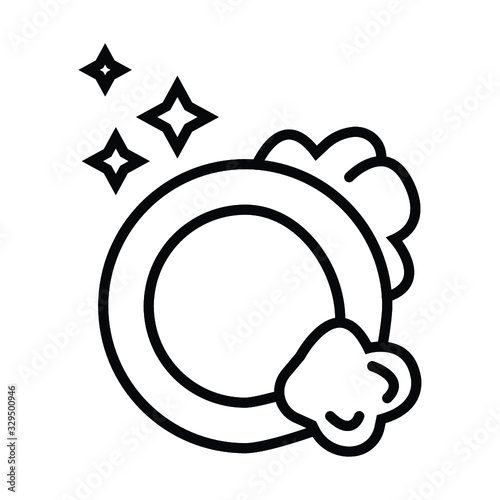 Clean dishes outline icon vector