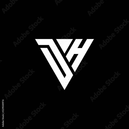 DH Logo letter monogram with triangle shape design template