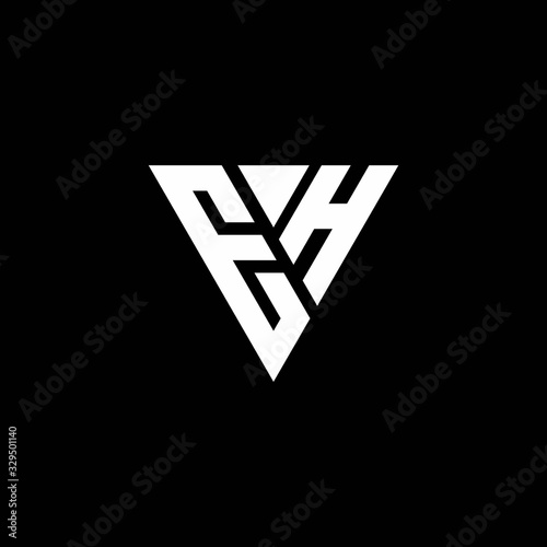 EH Logo letter monogram with triangle shape design template