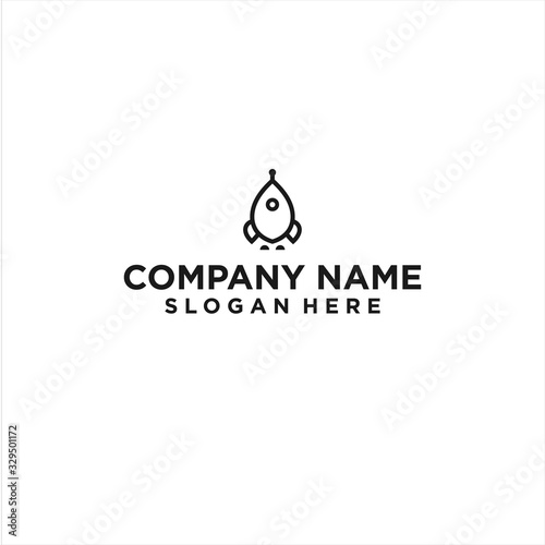 Rocket line logo icon design vector