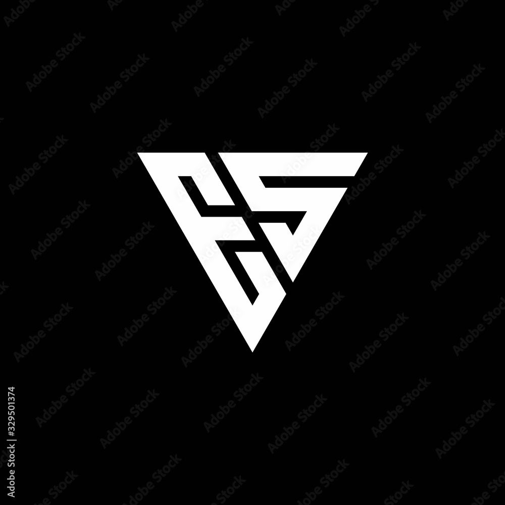 ES Logo letter monogram with triangle shape design template ES Logo letter monogram with triangle shape design template
