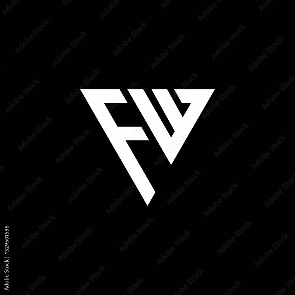 FW Logo letter monogram with triangle shape design template FW Logo letter monogram with triangle shape design template