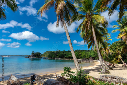 Fototapeta Naklejka Na Ścianę i Meble -  Paradise, beautiful sand beach in Madagascar, ile Saint Marie. Island