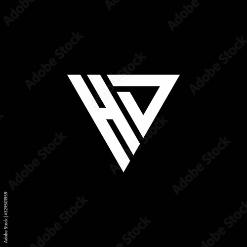 HD Logo letter monogram with triangle shape design template