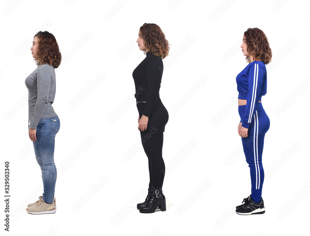 Obraz premium the same woman with casual elegant clothes and sportswear