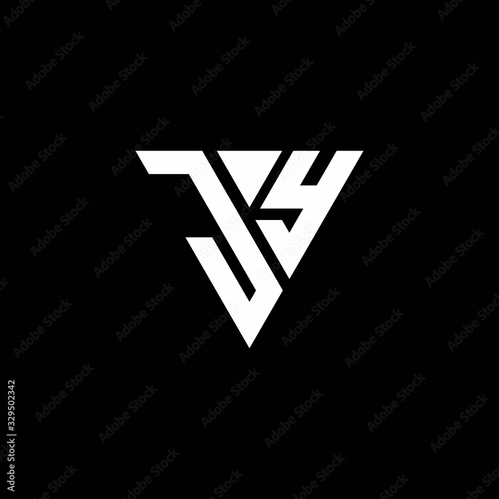 JY Logo letter monogram with triangle shape design template JY Logo letter monogram with triangle shape design template