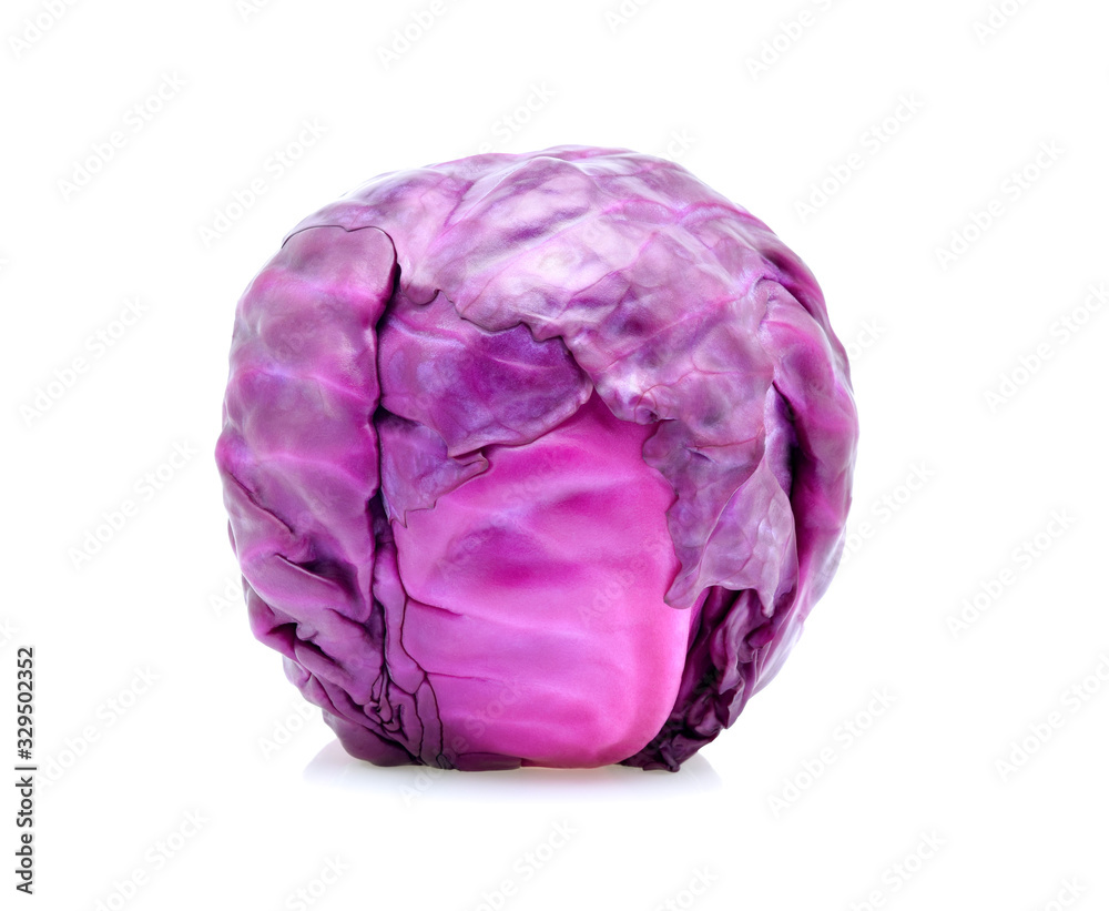 Purple cabbage isolated on white background