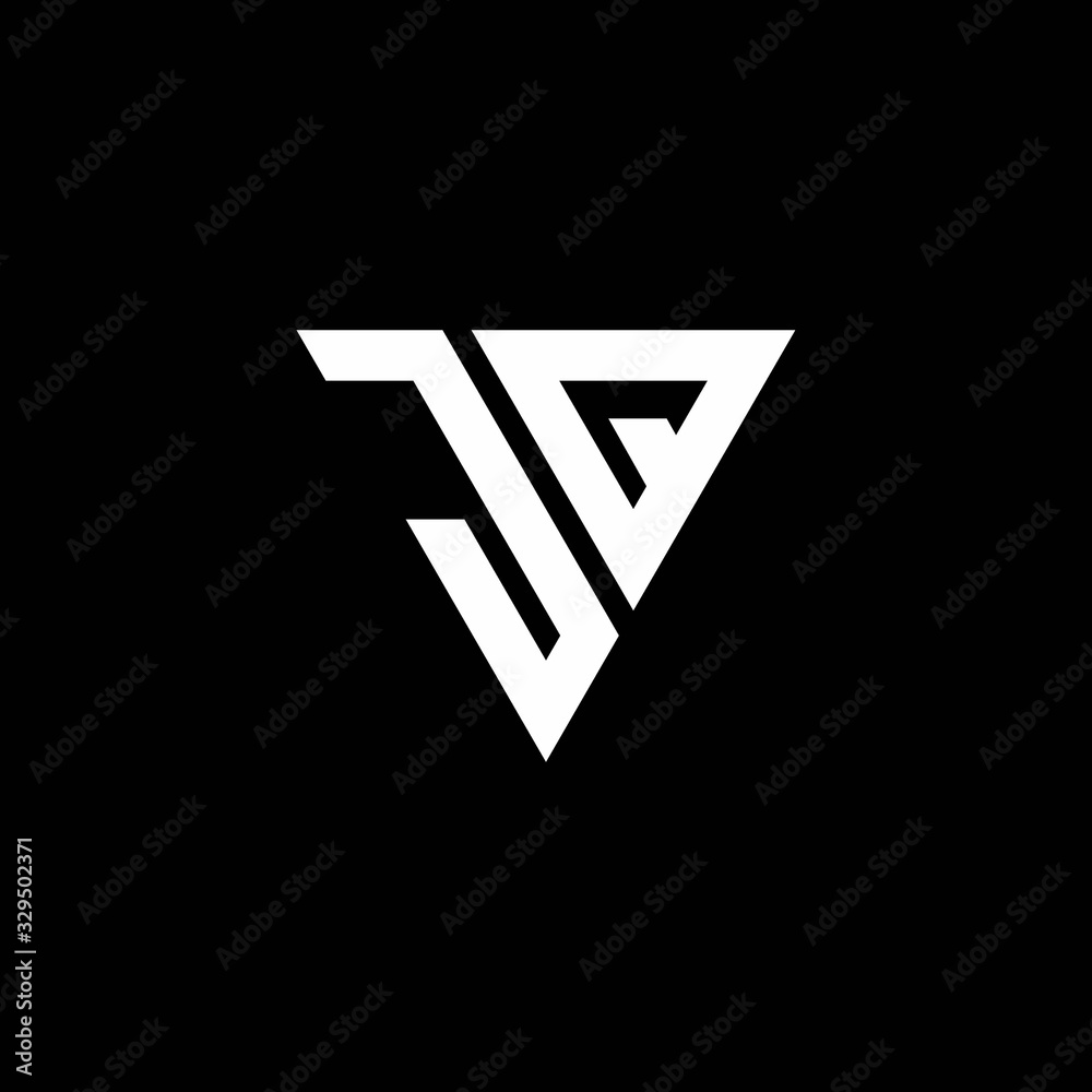 JQ Logo letter monogram with triangle shape design template JQ Logo letter monogram with triangle shape design template