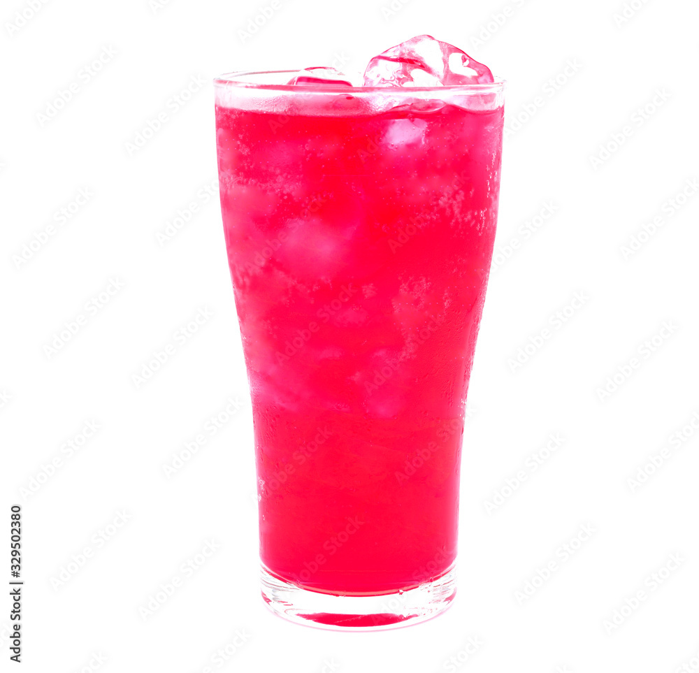 Strawberry juice with ice isolated on white background. Strawberry juice with ice isolated on white background.