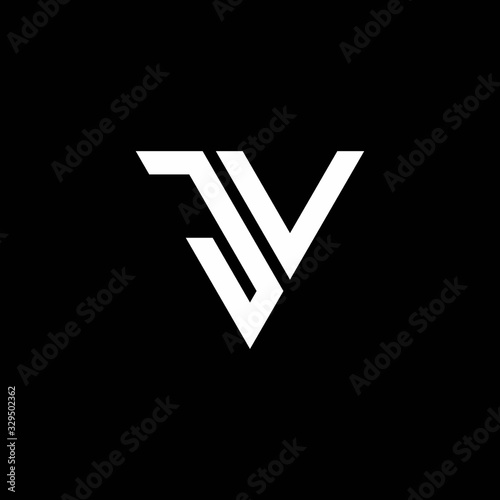 JV Logo letter monogram with triangle shape design template