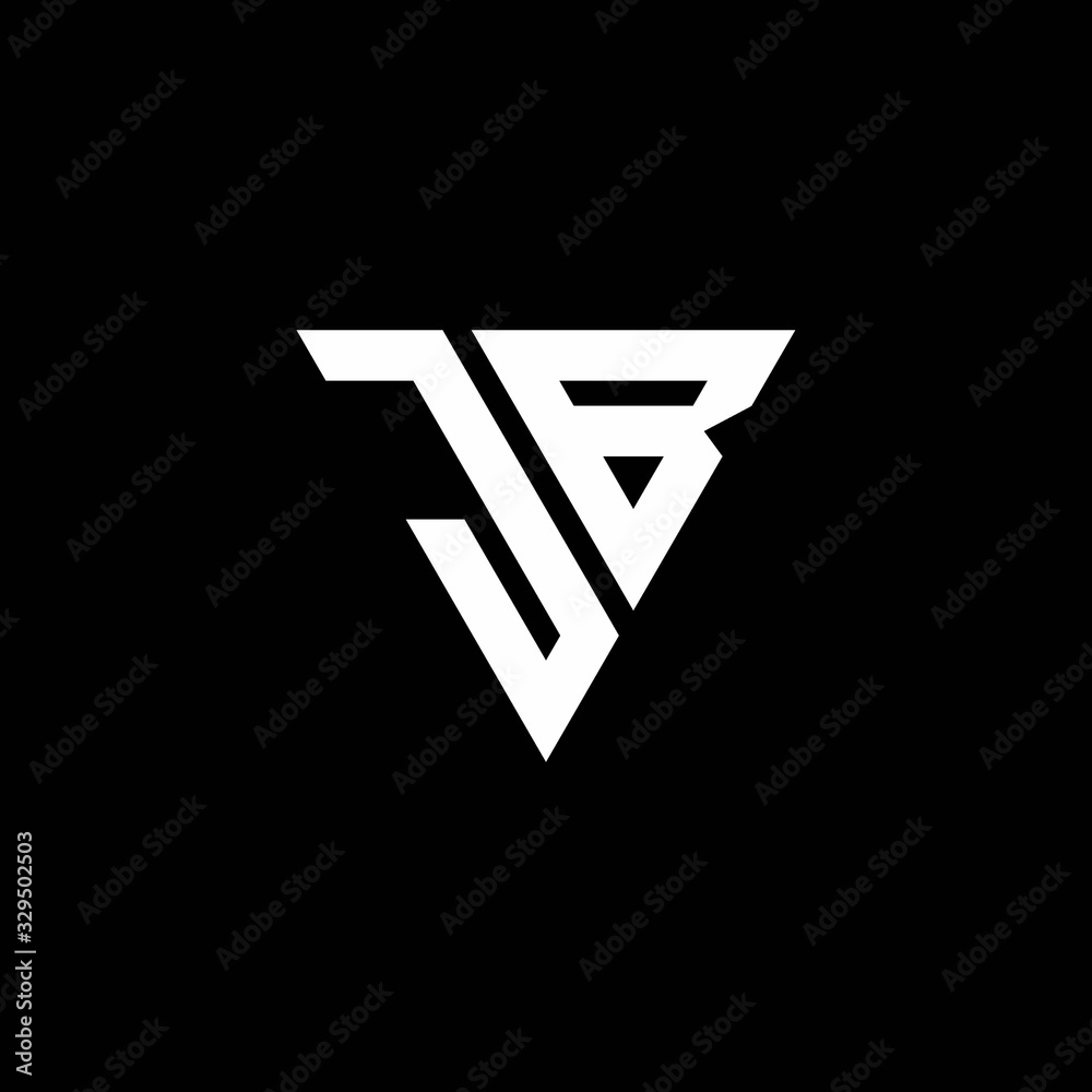 JB Logo letter monogram with triangle shape design template JB Logo letter monogram with triangle shape design template
