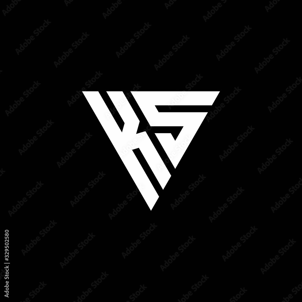 KS Logo letter monogram with triangle shape design template KS Logo letter monogram with triangle shape design template