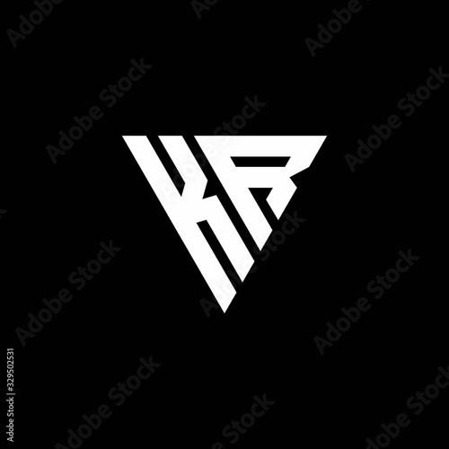 Free Download KR Logo letter monogram with triangle shape design template - GFXLoad