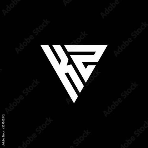 KZ Logo letter monogram with triangle shape design template
