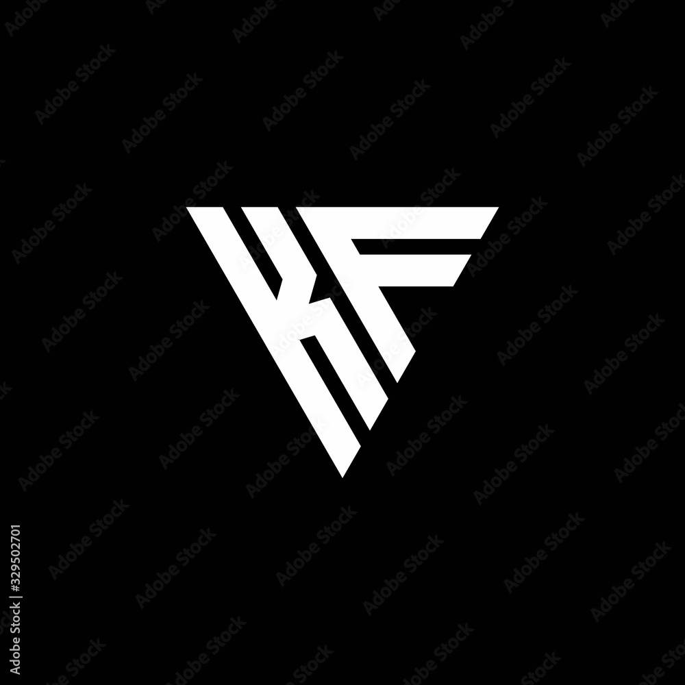 KF Logo letter monogram with triangle shape design template KF Logo letter monogram with triangle shape design template