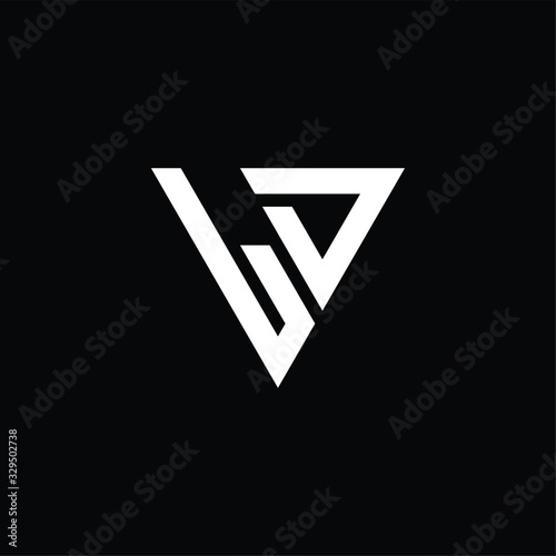 Free Download LD Logo letter monogram with triangle shape design template - GFXLoad