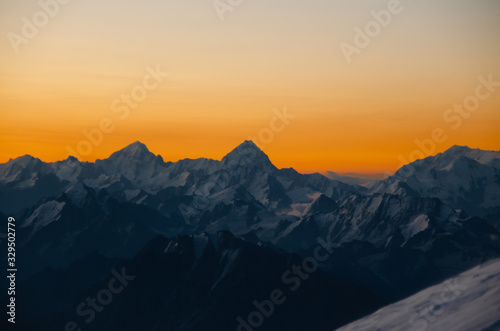 Climbers climb mountains of the Caucasus © ivan