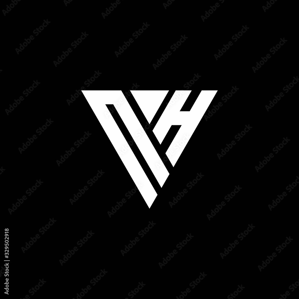 NH Logo letter monogram with triangle shape design template NH Logo letter monogram with triangle shape design template