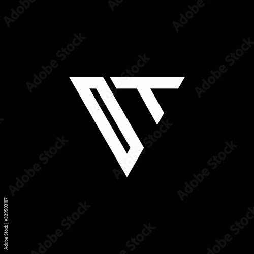 Free Download OT Logo letter monogram with triangle shape design template - GFXLoad