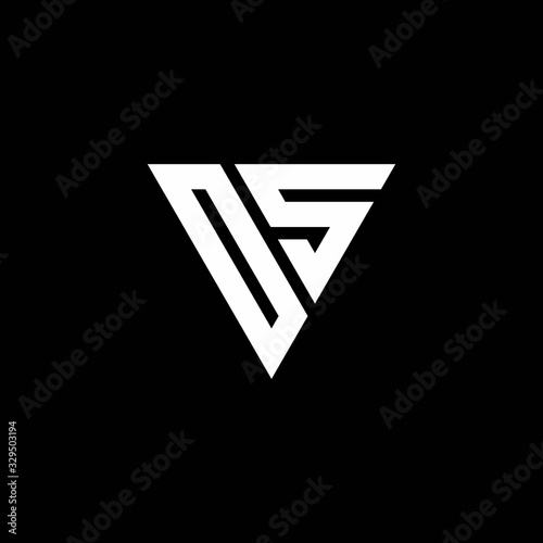 OS Logo letter monogram with triangle shape design template