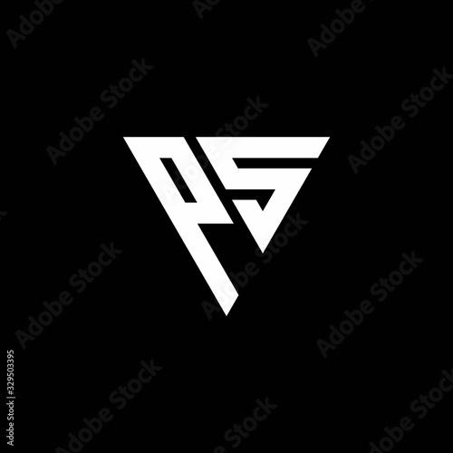 PS Logo letter monogram with triangle shape design template